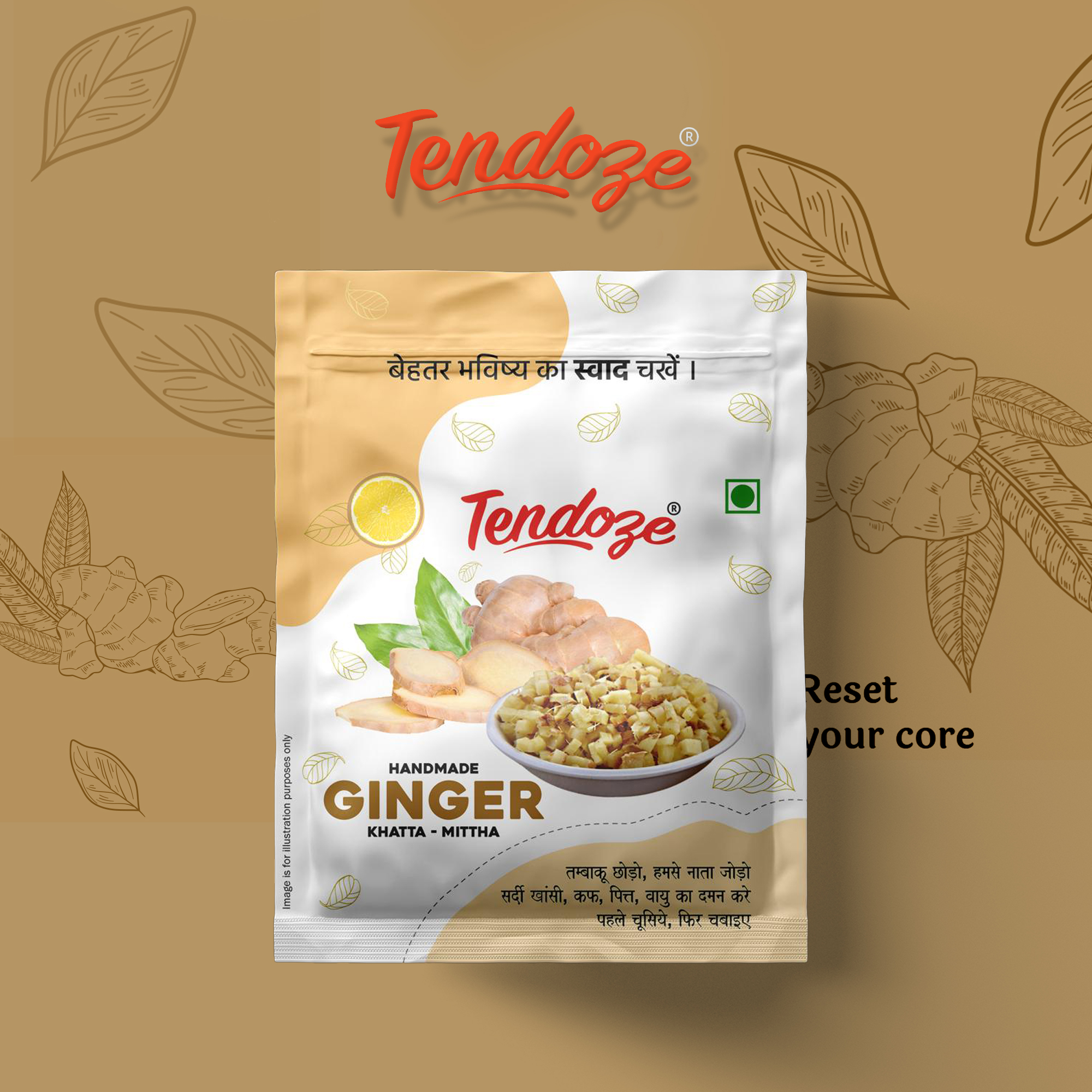 Tendoze ginger product pack